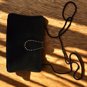 Vintage Black Evening Bag with Rhinestone Accent – Women’s Purse